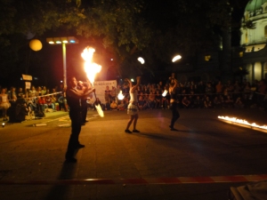 The Buskers Festival in Vienna, from Sept 5-7. We saw Vertigo, a fire-playing acrobatic group from Slovakia.