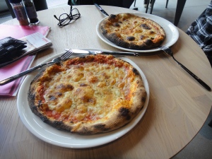 Our first meal in Vienna on campus at WU. Pizza Margherita. The only thing we could pronounce.